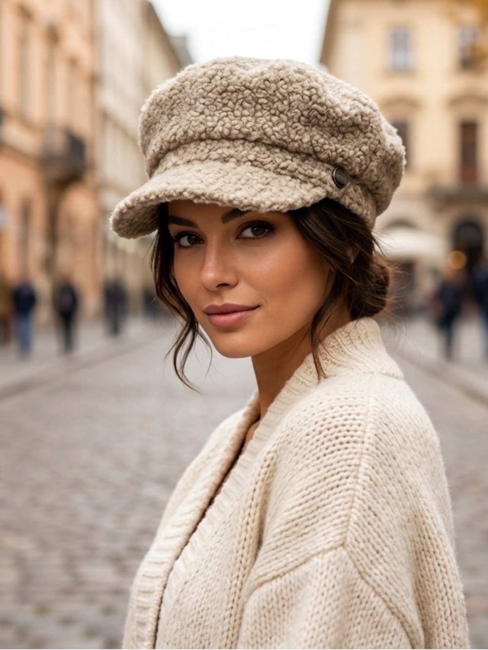 NWT Echo New York Bouclé Newsboy Fisherman Cap